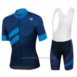 2018 Cycling Jersey Sportful Dark Blue Short Sleeve and Bib Short