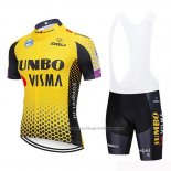 2019 Cycling Jersey Jumbo Visma Yellow Black Short Sleeve and Bib Short