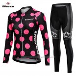 2019 Cycling Jersey Women Mieyco Black Pink Long Sleeve and Bib Tight