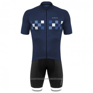 2020 Cycling Jersey De Marchi Deep Blue Short Sleeve And Bib Short