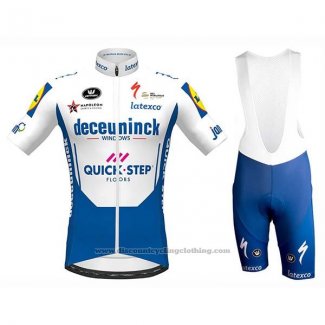 2020 Cycling Jersey Deceuninck Quick Step White Blue Short Sleeve and Bib Short
