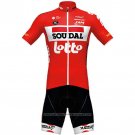 2020 Cycling Jersey Lotto Soudal Red Short Sleeve And Bib Short