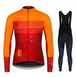 2020 Cycling Jersey NDLSS Yellow Orange Long Sleeve And Bib Tight