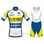 2020 Cycling Jersey Sport Vlaanderen-Baloise White Yellow Blue Short Sleeve and Bib Short