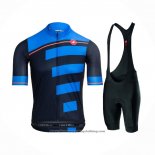 2021 Cycling Jersey Castelli Blue Black Short Sleeve And Bib Short