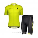 2021 Cycling Jersey Scott Yellow Short Sleeve And Bib Short(1)