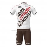2022 Cycling Jersey Ag2r La Mondiale White Brown Short Sleeve and Bib Short