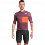 2023 Cycling Jersey Sportful Orange Purple Short Sleeve and Bib Short