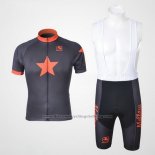 2010 Cycling Jersey Johnnys Orange and Black Short Sleeve and Bib Short