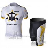 2010 Cycling Jersey Trek White and Yellow Short Sleeve and Bib Short