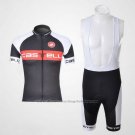 2011 Cycling Jersey Castelli White and Gray Short Sleeve and Bib Short