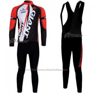 2011 Cycling Jersey Giant Red and Black Long Sleeve and Bib Tight