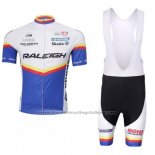 2012 Cycling Jersey Raleigh Blue and White Short Sleeve and Bib Short