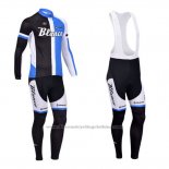 2013 Cycling Jersey Blanco Black and Blue Long Sleeve and Bib Tight