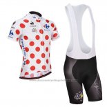 2014 Cycling Jersey Tour de France White and Red Short Sleeve and Bib Short