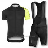 2016 Cycling Jersey Assos Black and Yellow Short Sleeve and Bib Short