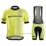 2016 Cycling Jersey Bontrager Black and Yellow Short Sleeve and Bib Short