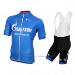 2016 Cycling Jersey Gazprom Rusvelo Colnago Blue and White Short Sleeve and Bib Short