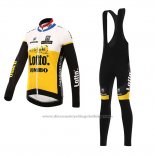 2016 Cycling Jersey Lotto NL Jumbo Yellow and Black Long Sleeve and Bib Tight
