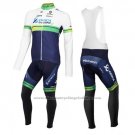 2016 Cycling Jersey Orica GreenEDGE White and Blue Long Sleeve and Bib Tight