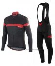 2016 Cycling Jersey Specialized Ml Red and Black Long Sleeve and Bib Tight