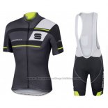 2016 Cycling Jersey Sportful Black and Green Short Sleeve and Bib Short