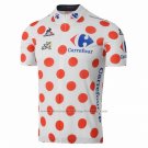 2016 Cycling Jersey Tour de France White and Red Short Sleeve and Bib Short