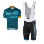 2017 Cycling Jersey Scott Blue Short Sleeve and Bib Short