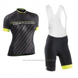 2017 Cycling Jersey Women Northwave Black and Yellow Short Sleeve and Bib Short
