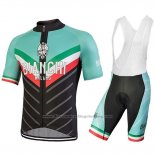 2018 Cycling Jersey Bianchi Tiera Light Green and Black Short Sleeve and Bib Short