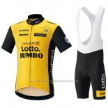 2018 Cycling Jersey Lotto NL Jumbo Yellow and Black Short Sleeve and Bib Short