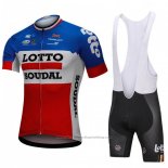 2018 Cycling Jersey Lotto Soudal Blue and Red Short Sleeve and Bib Short