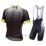 2018 Cycling Jersey Specialized Black Gray Yellow Short Sleeve And Bib Short