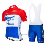 2019 Cycling Jersey Roompot Charles Red White Blueshort Sleeve and Bib Short