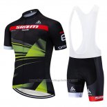 2019 Cycling Jersey Sram Black Green Short Sleeve and Bib Short