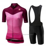 2019 Cycling Jersey Women Castelli Tabula Pink Short Sleeve and Bib Short
