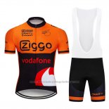 2019 Cycling Jersey Ziggo Orange Black Short Sleeve and Bib Short