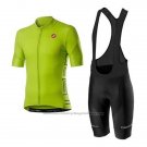 2020 Cycling Jersey Castelli Green Short Sleeve and Bib Short