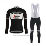 2020 Cycling Jersey Trek Segafredo Black White Long Sleeve and Bib Tight