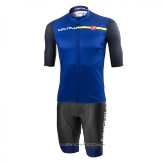 2021 Cycling Jersey Castelli Blue Short Sleeve And Bib Short(1)