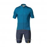 2021 Cycling Jersey Mavic Blue Short Sleeve And Bib Short