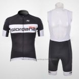2011 Cycling Jersey Giordana Black Short Sleeve and Bib Short