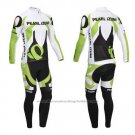 2013 Cycling Jersey Pearl Izumi White and Green Long Sleeve and Bib Tight