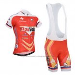 2013 Cycling Jersey Rusvelo Red Short Sleeve and Bib Short