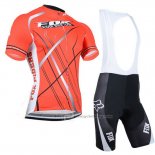 2014 Cycling Jersey Fox Orange Short Sleeve and Bib Short