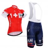 2015 Cycling Jersey IAM Champion Switzerland Short Sleeve and Bib Short