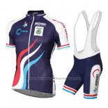 2016 Cycling Jersey Luxembourg Blue and White Short Sleeve and Bib Short