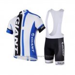 2018 Cycling Jersey Giant White Blue Black Short Sleeve and Bib Short