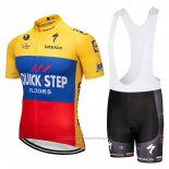 2018 Cycling Jersey Quick Step Floors Yellow Blue Red Short Sleeve and Bib Short