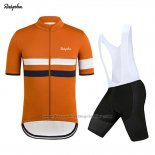 2019 Cycling Jersey Rapha Orange White Short Sleeve and Bib Short
